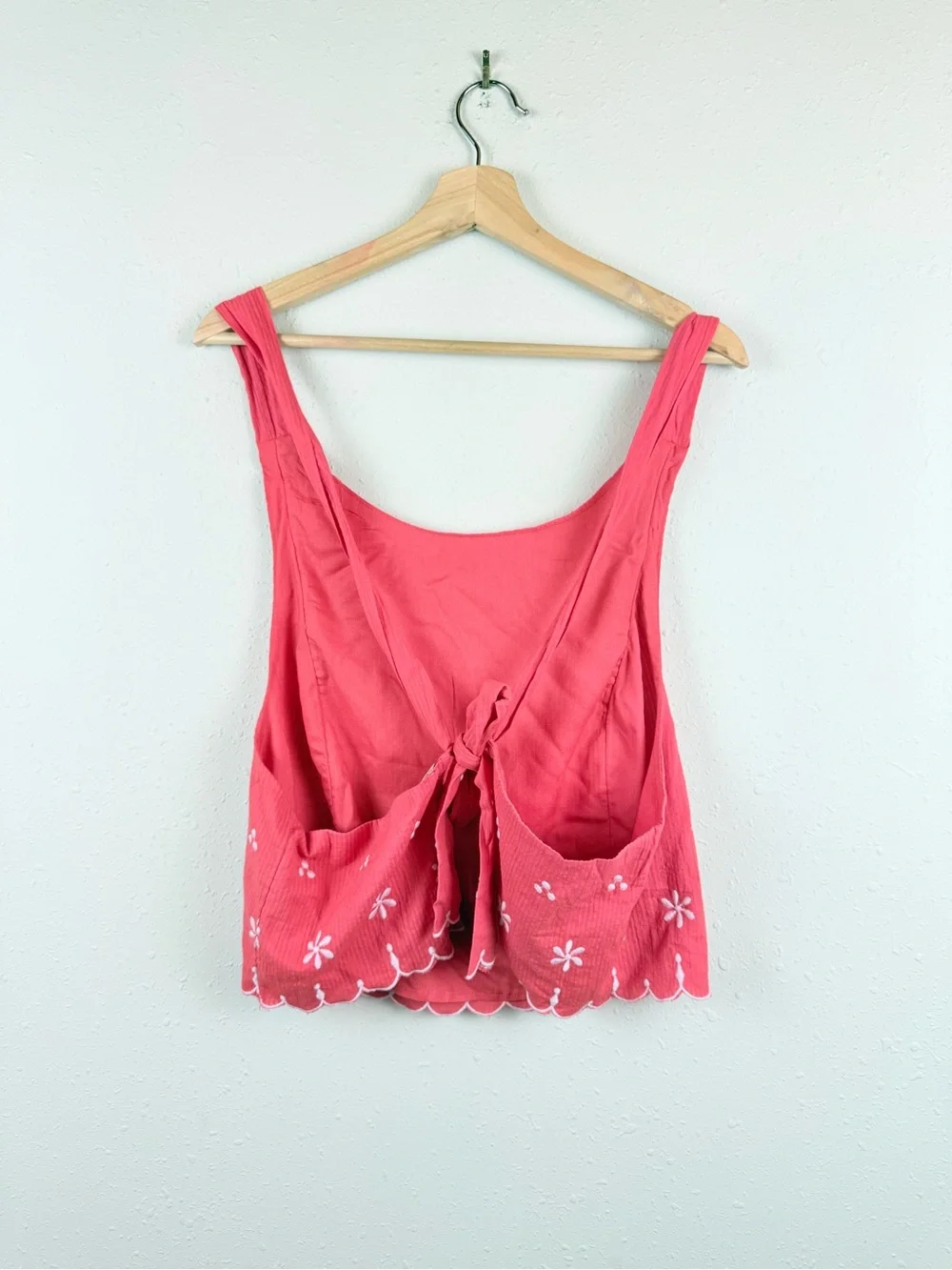 Free People Kayla Tie Red Crop Open Back Top Size XL NWT